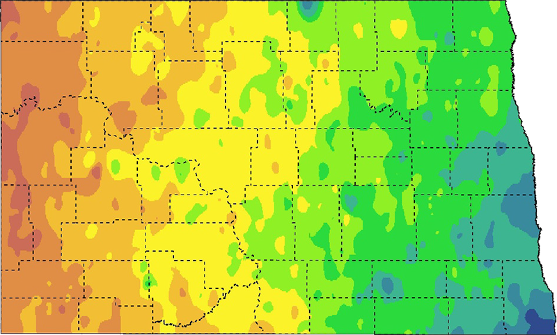 Example climate overlay on map