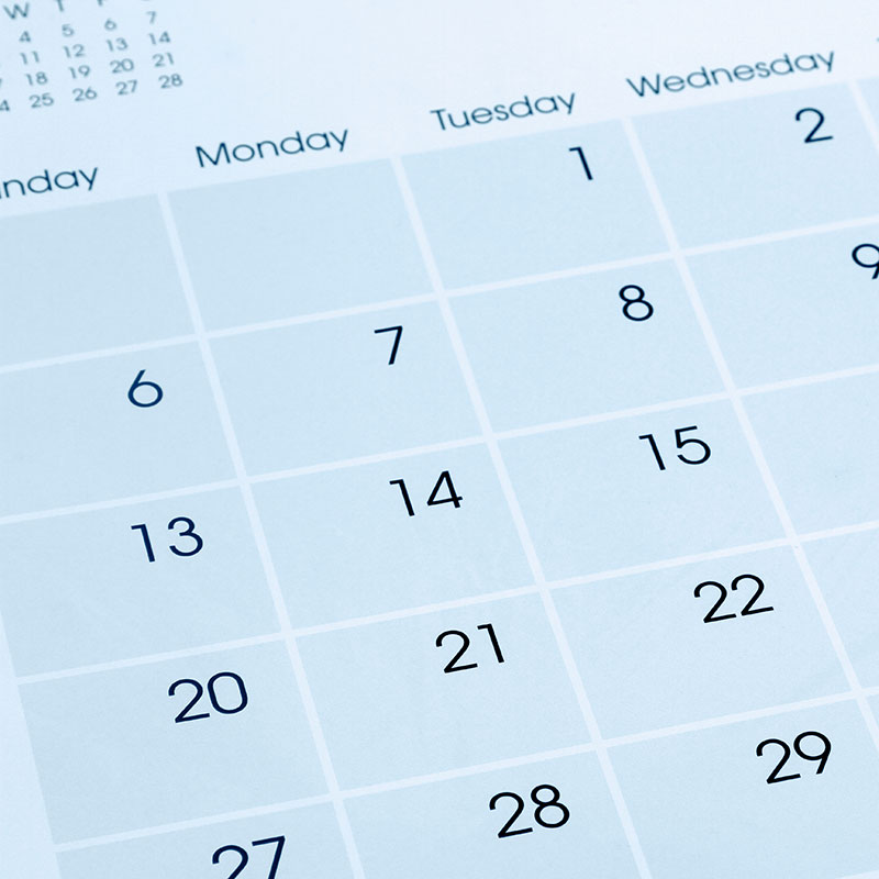 Picture of a page from a calendar