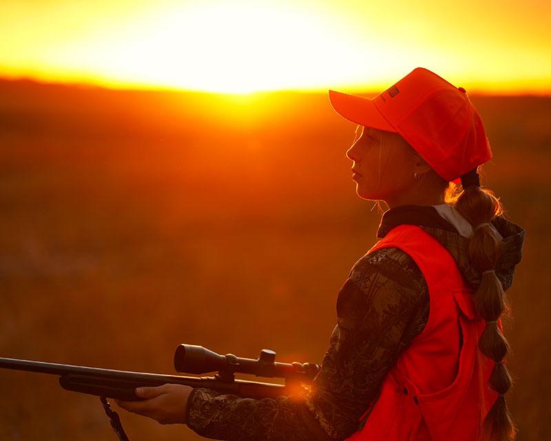 Young girl hunting