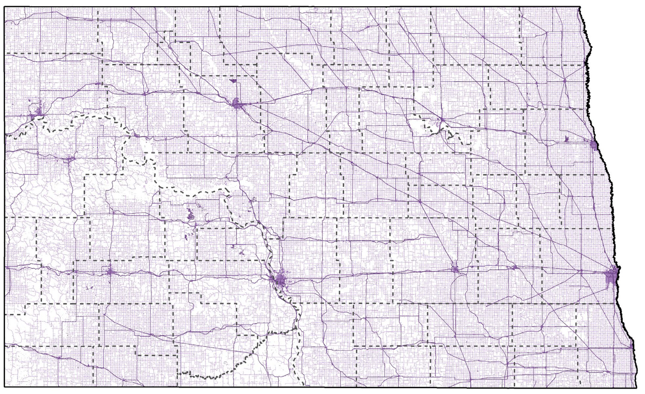 Figure 27 - Map showing developed land in North Dakota