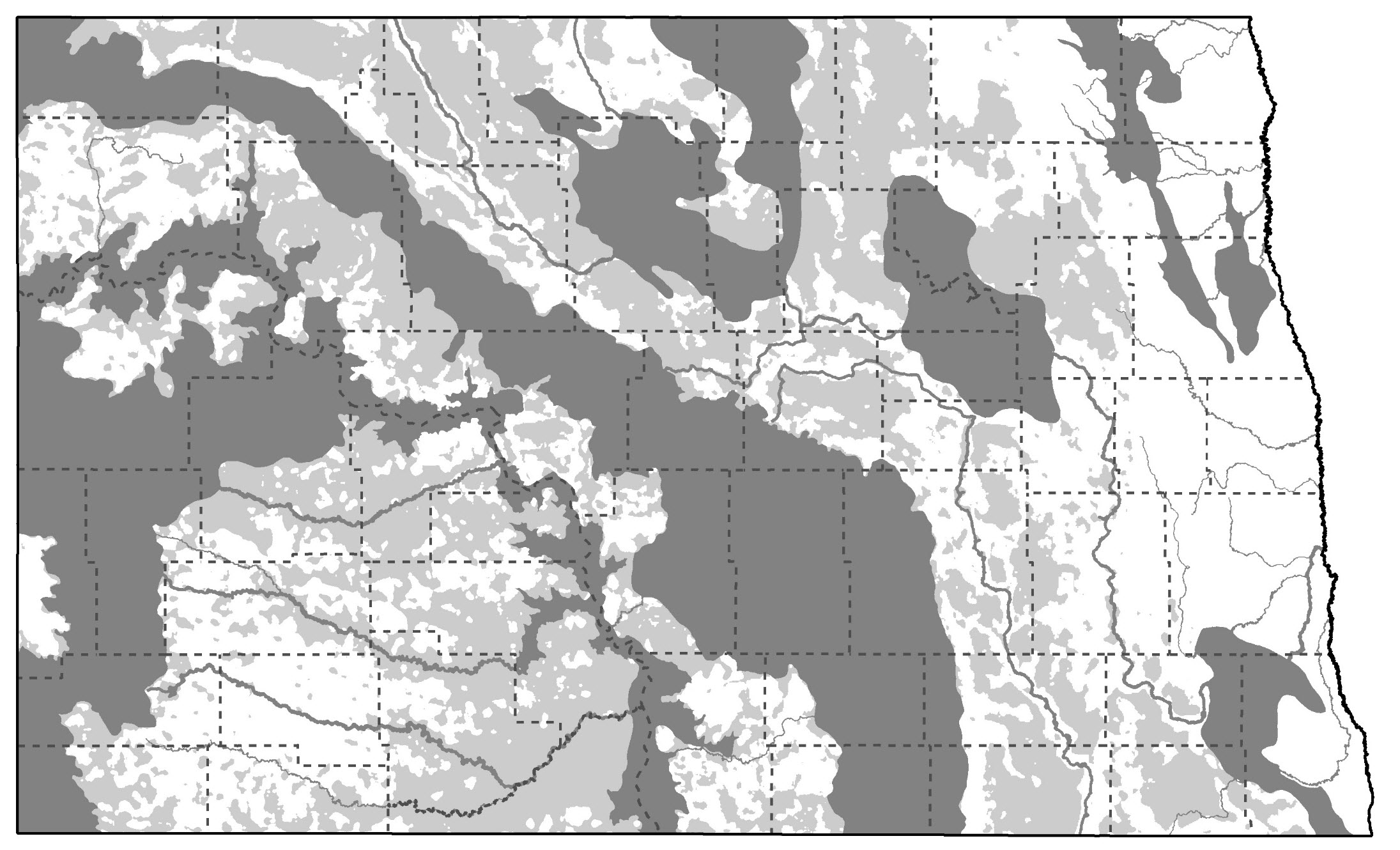 Map showing key native wildlife and habitat areas