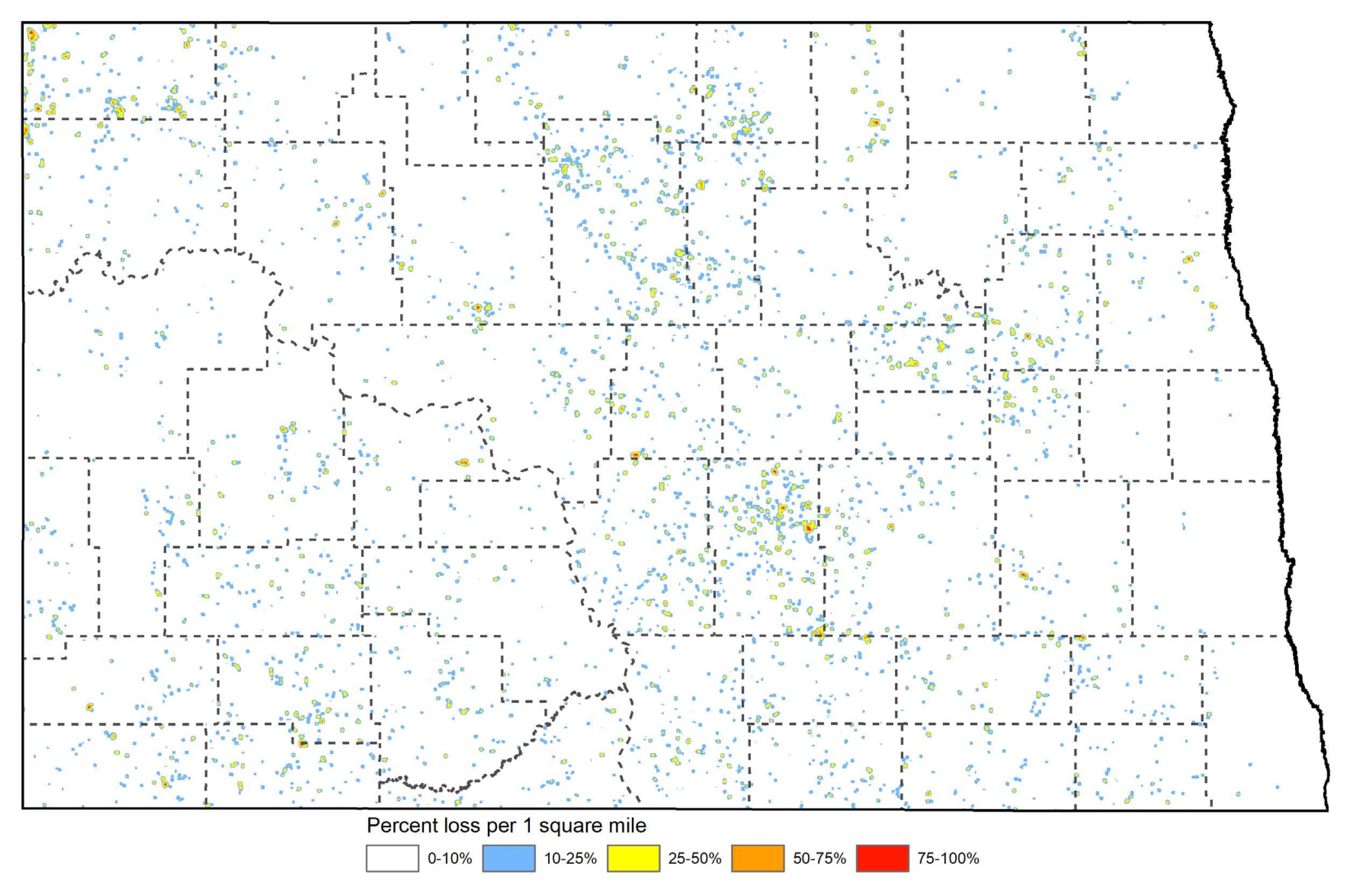 NLCD Map of land changes from 1985-2023