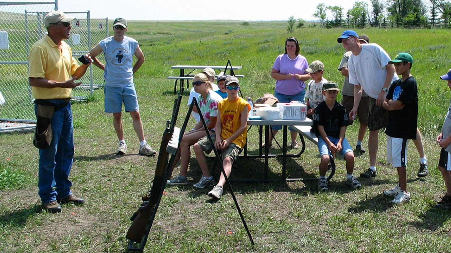 Students at shooting range