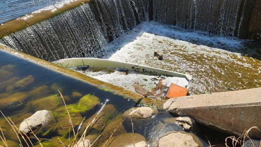 Boat in the spillway