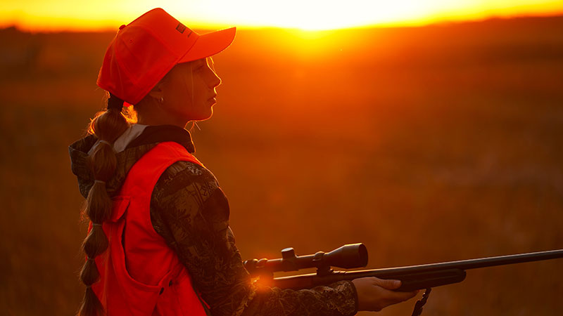 Girl deer hunting