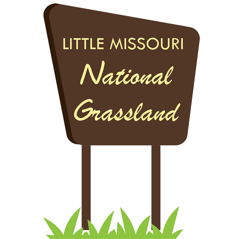 Drawing of a national grasslands sign