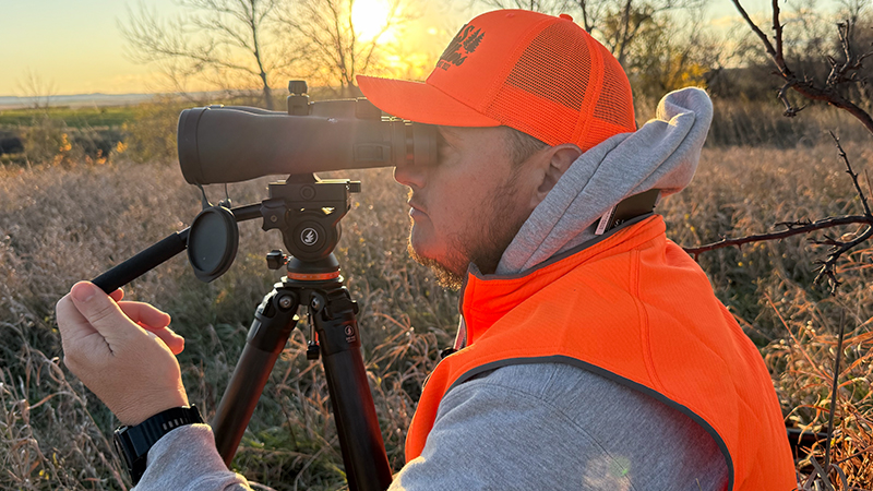 Hunter glassing in the field