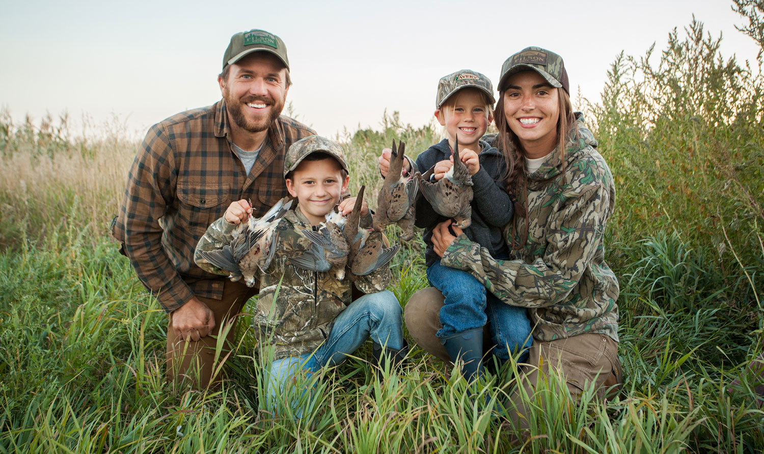 A family after a successful dove hunt