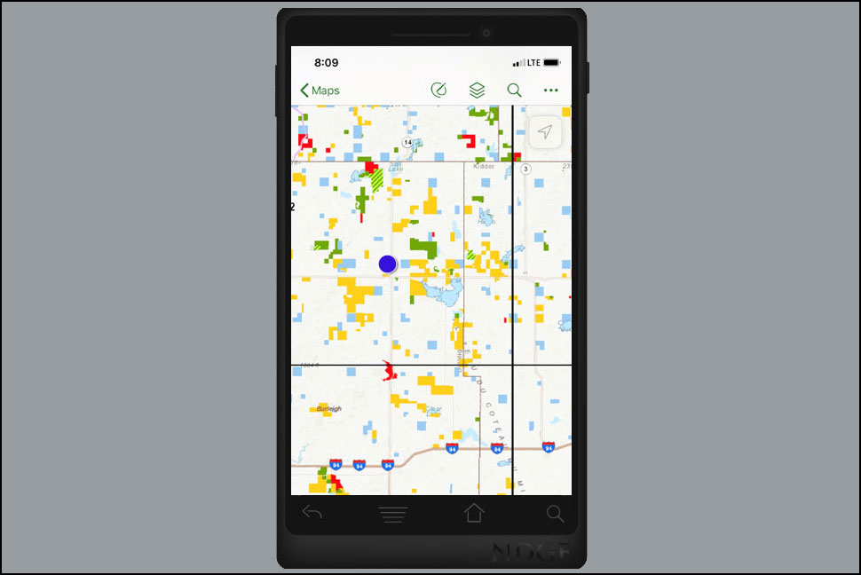 Graphic depicting ESRI map on smartphone