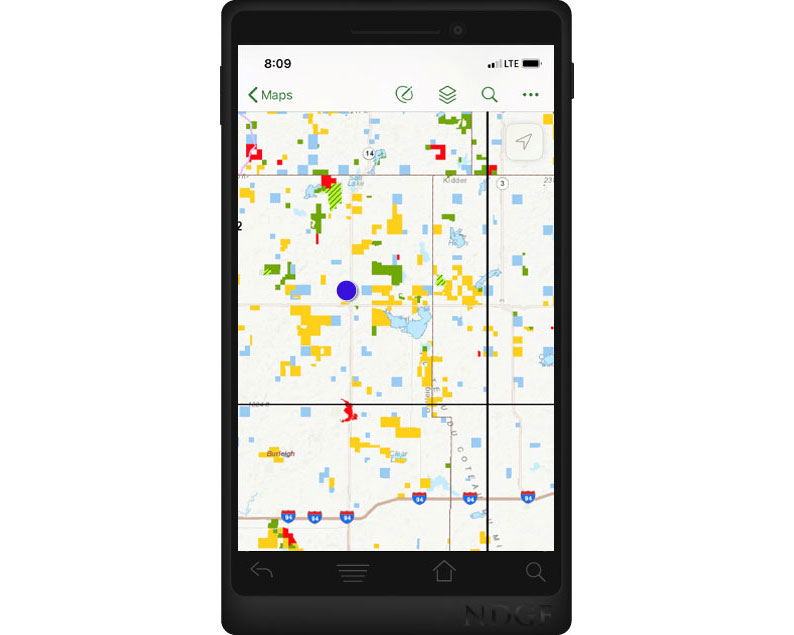 Graphic depicting ESRI map on smartphone