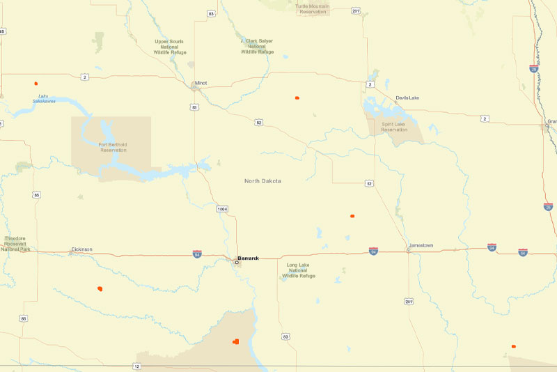 Screenshot of the HuntLink map