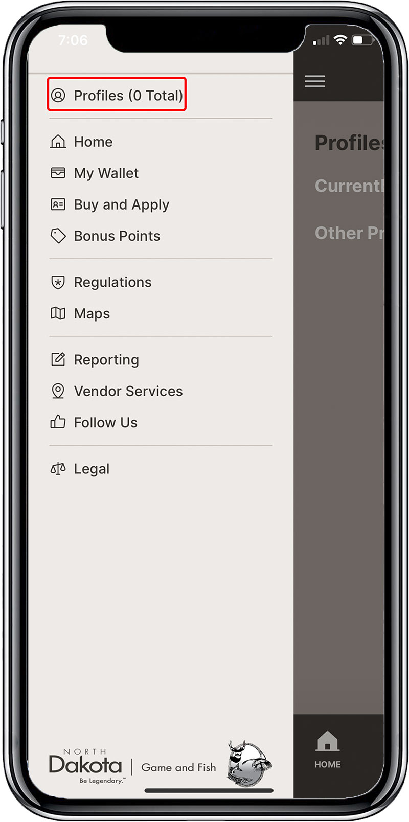 Screenshot of mobile app profile add step 2