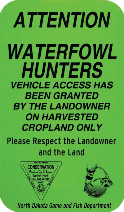 Waterfowl hunter sign
