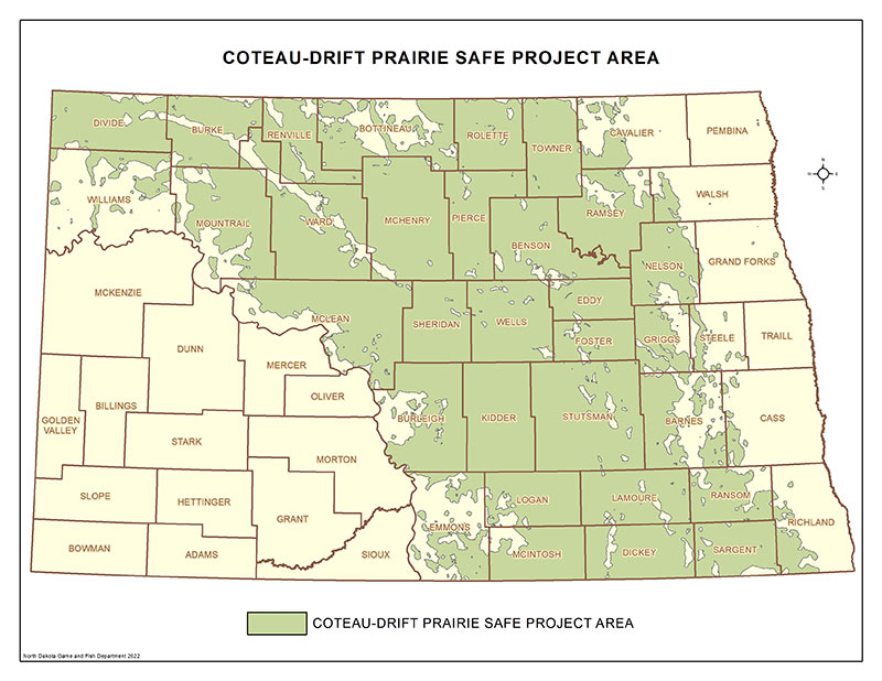 Coteau-Drift Prairie Waterbank SAFE map