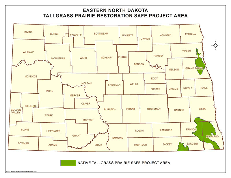 Tallgrass Prairie Restoration SAFE map