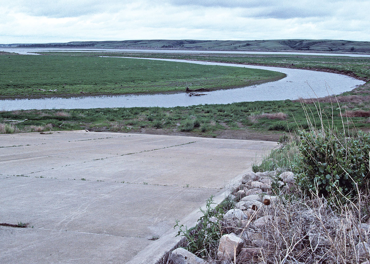 Boat ramp well out of water