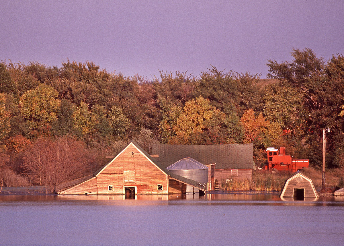 Flooded farmstead