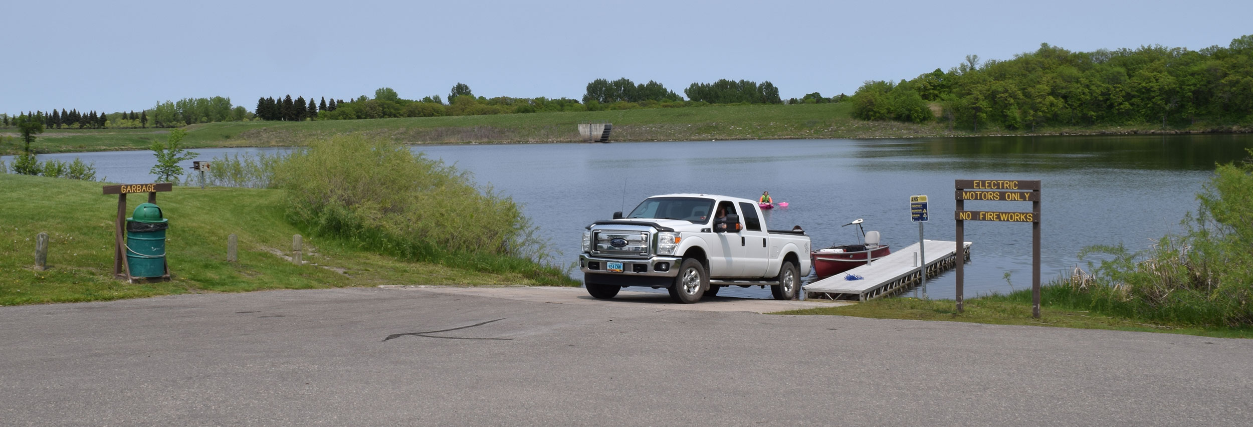 Boat ramp at Larimore Dam