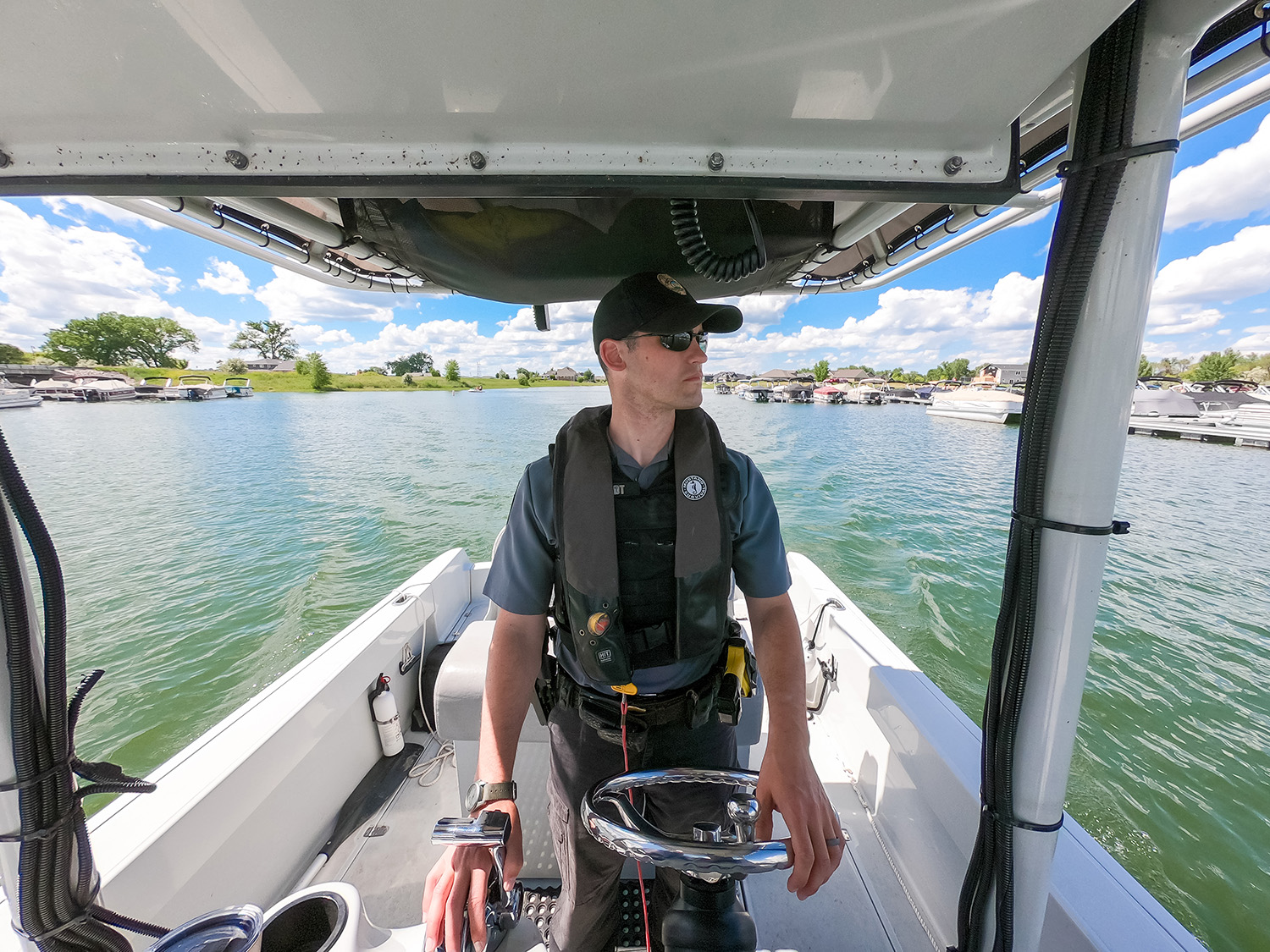 Warden in boat