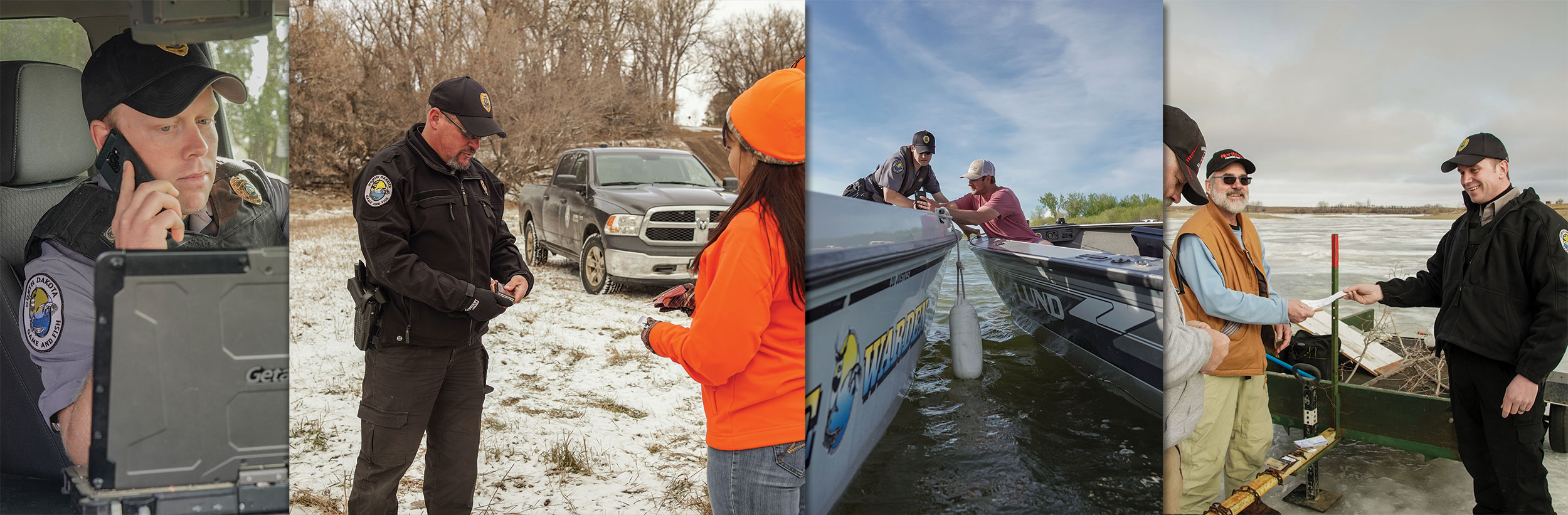 Enforcement officers working in the field