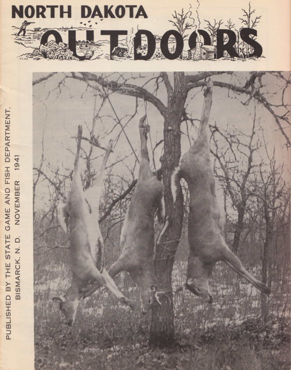 Cover of North Dakota Outdoors for the month of November 1941