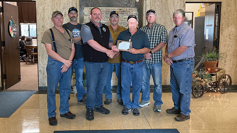 Pictured from left to right: Tom Geerts, commissioner, Deven Laufer, commissioner, Jeff Merchant, Game and Fish Department, Todd Lutz, commissioner, Don Urlacher, chairman, Mark Anderson, board member and Gary Friedt, board member.