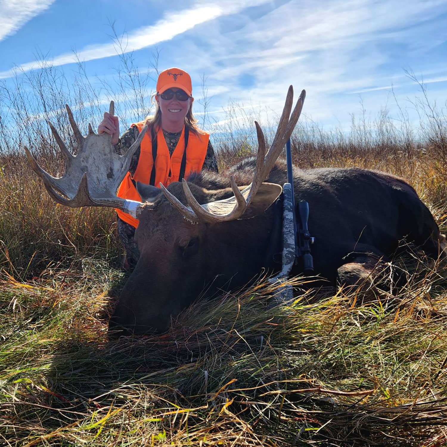 Lindsey Beto with harvested moose