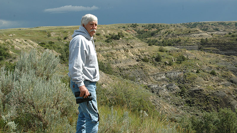 Previous news director Tom Jensen in the badlands