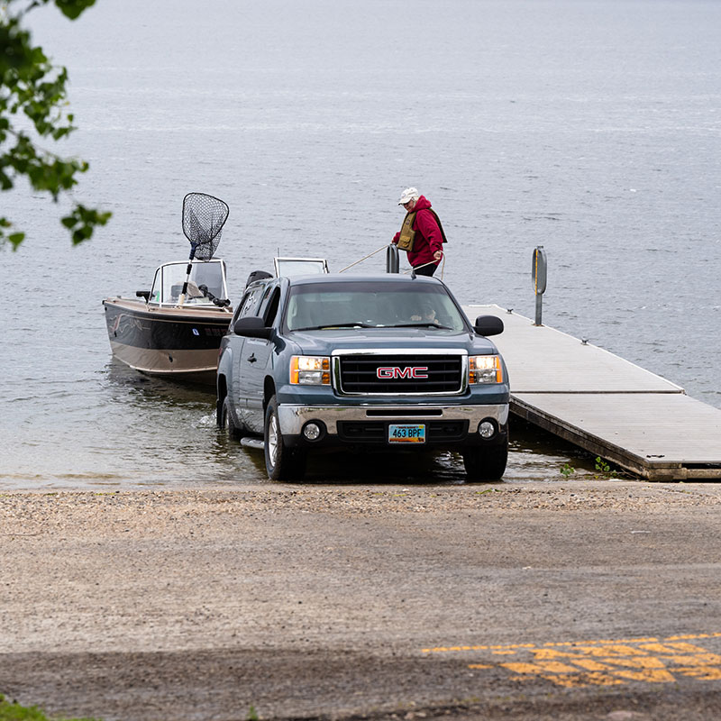 Boat being launched