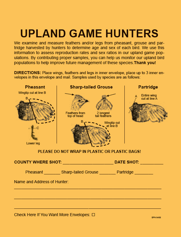 Small game wing envelope