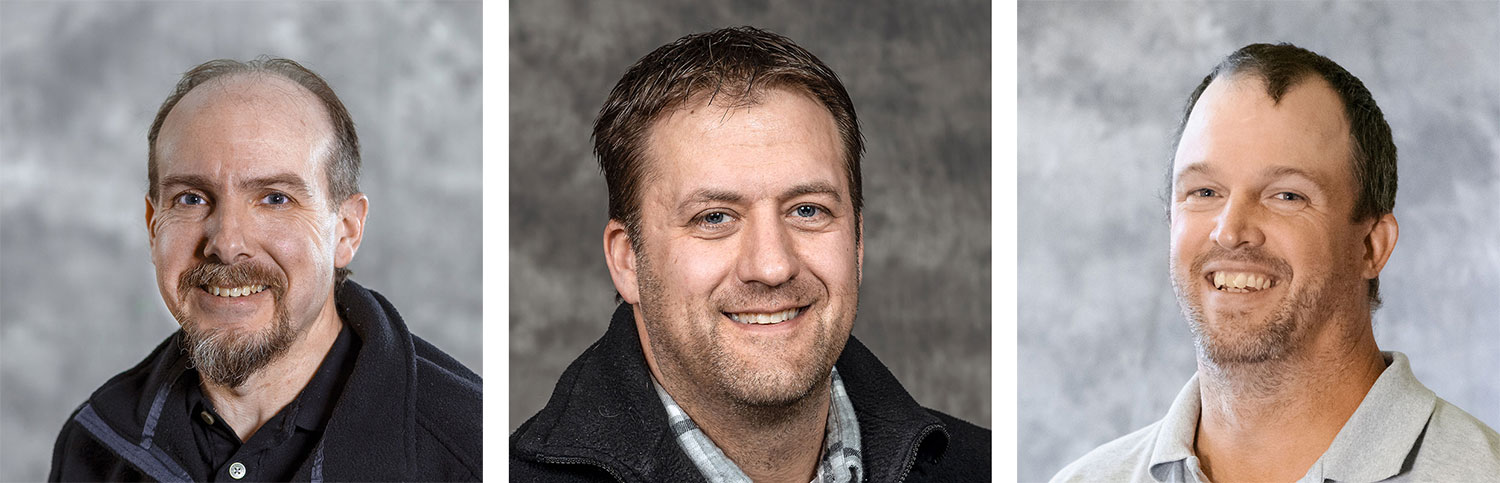 Shane Wagner (left), Colin Penner (right), Kevin Kading (center)