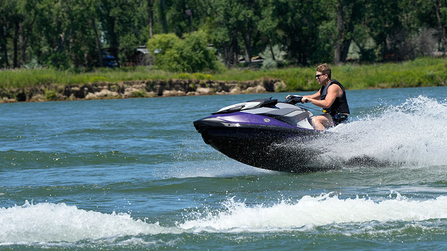 Kid riding a jetski