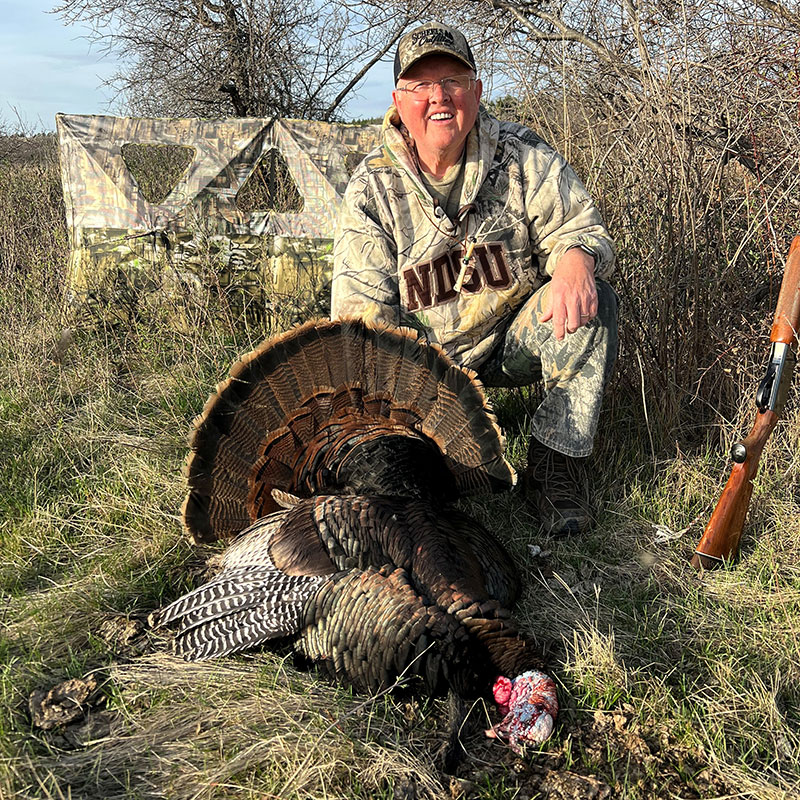 Scott Peterson with a harvested turkey