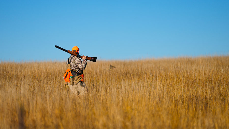 Hunter in a field