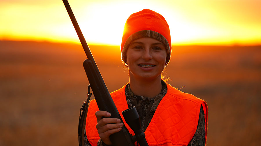 Young woman hunting