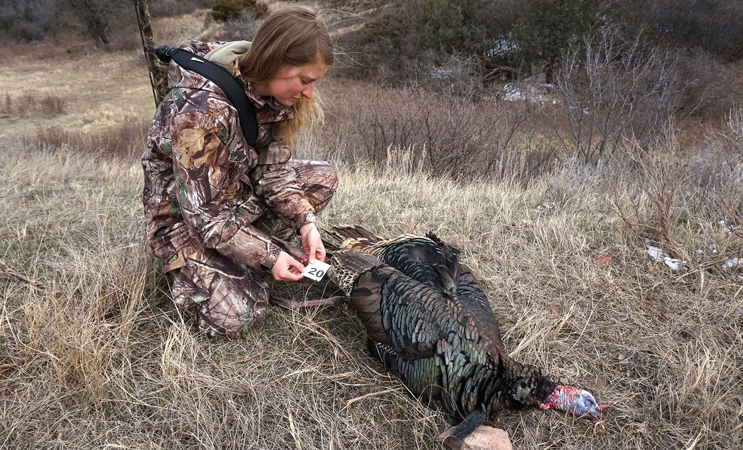 Cayla with a turkey harvested last year.