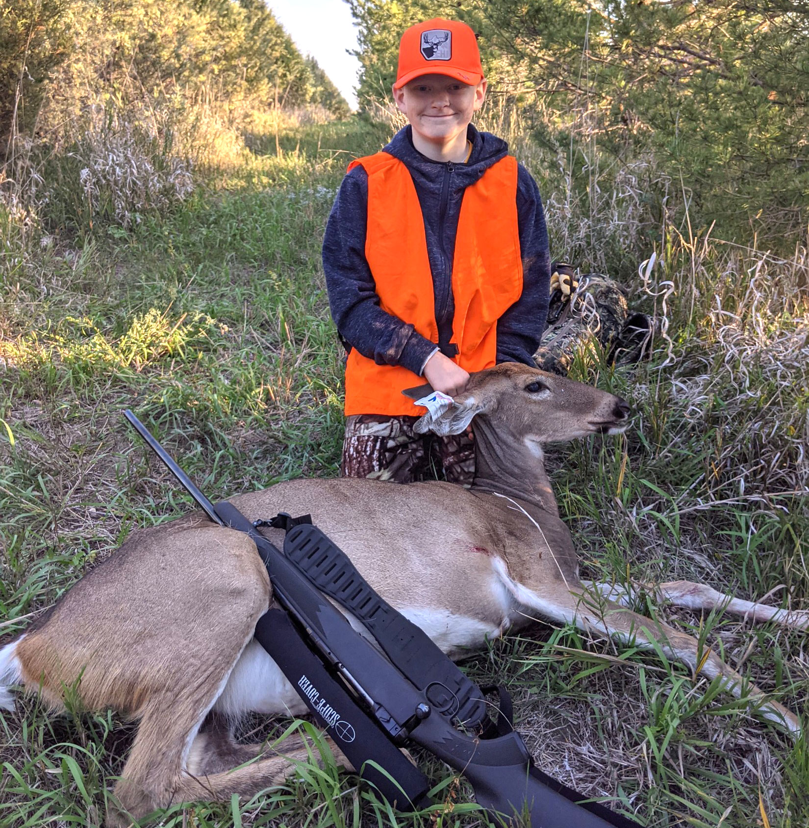 Jesper Anderson with his first deer harvested