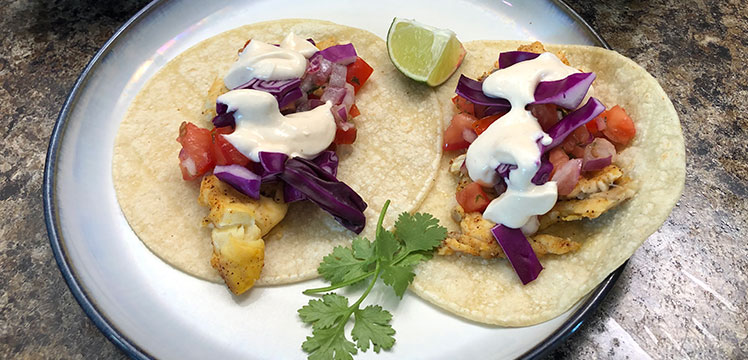 Fish tacos on plate