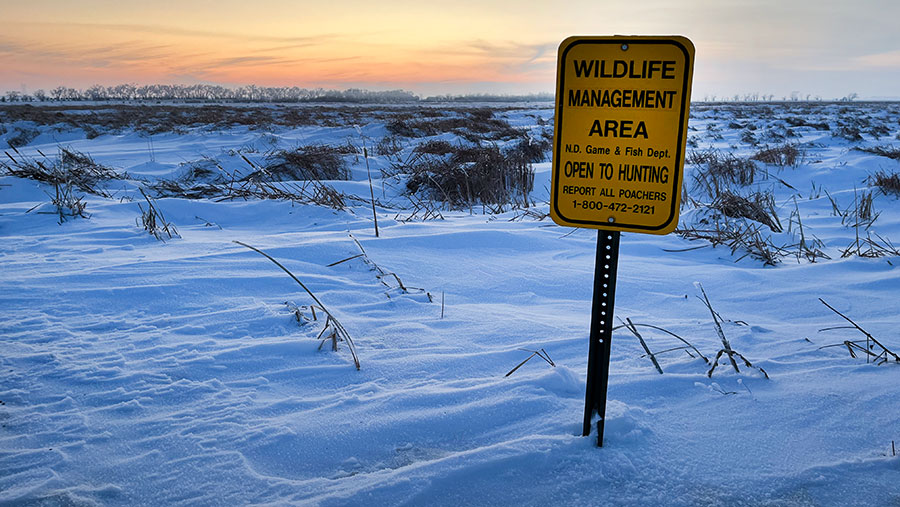 WMA sign in deep snow