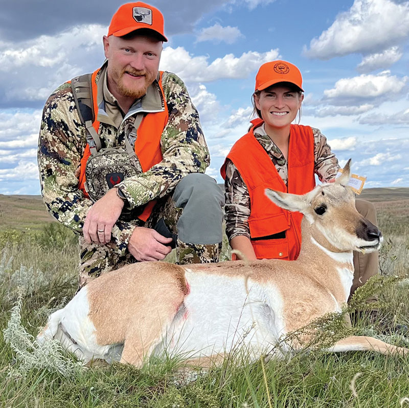 Casey and Cayla with Cayla's pronghorn