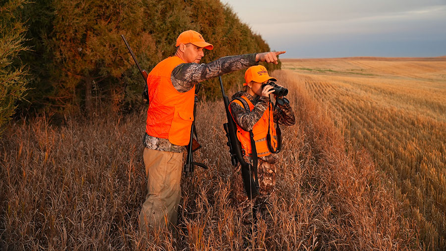 Father and daughter deer hunting