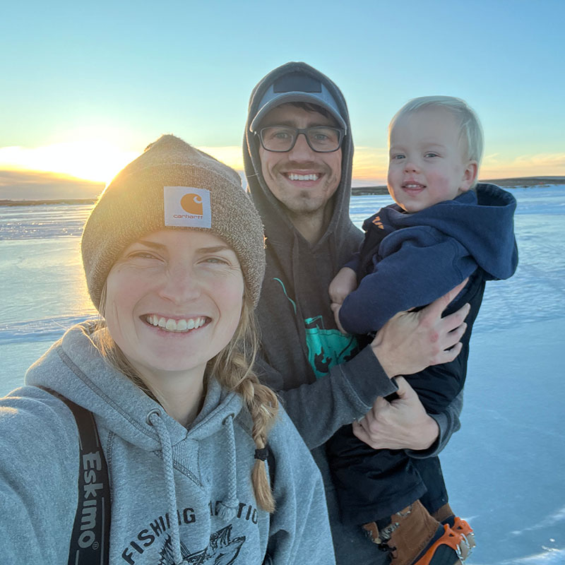 Bendel family on an icy lake