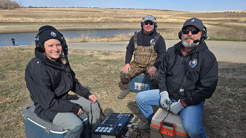 Recording a podcast during fish spawning