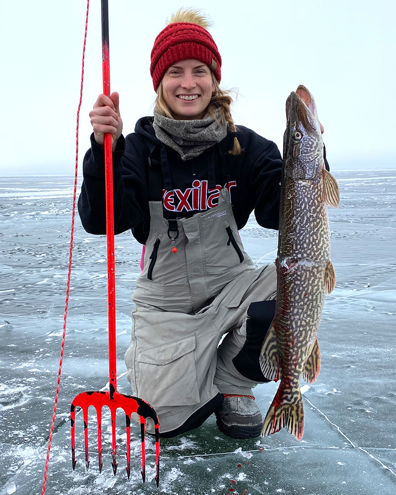 Cayla Bendel ice fishing