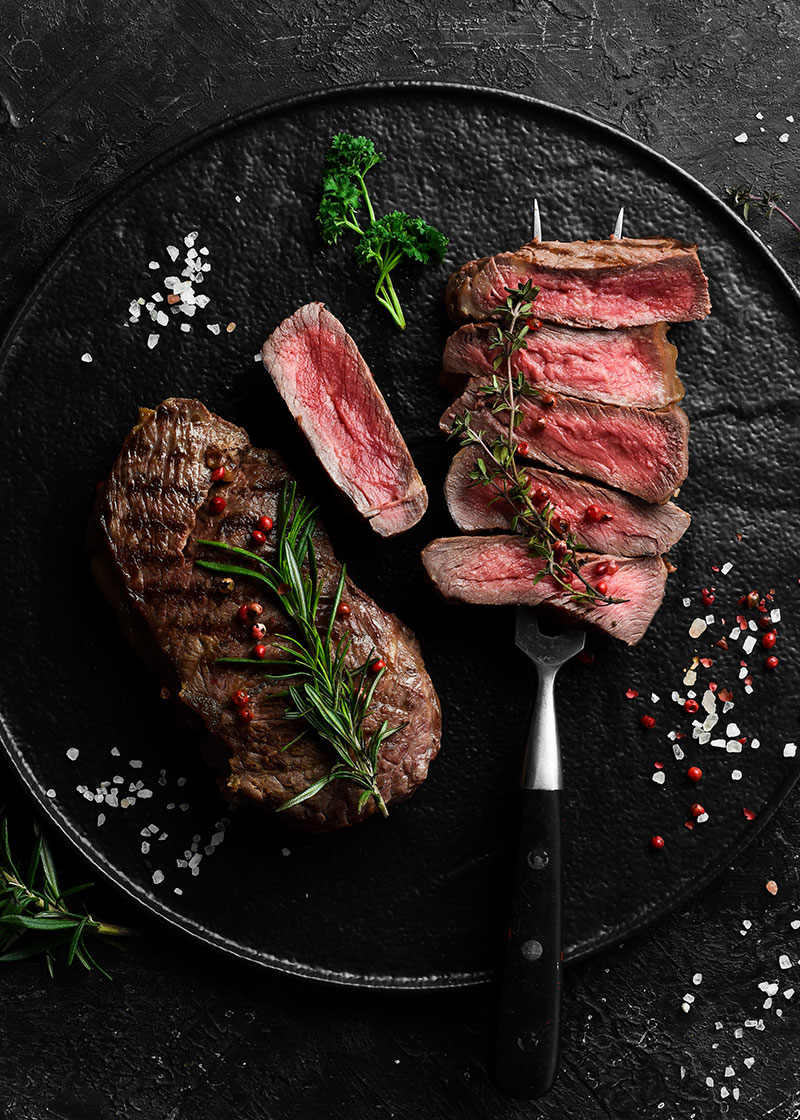 Steak on a platter