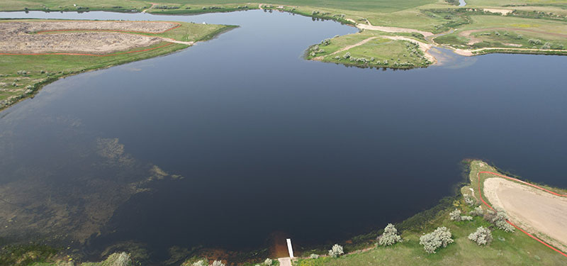 Aerial view of Odland Dam