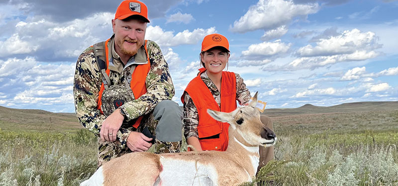Casey and Cayla with harvested pronghorn