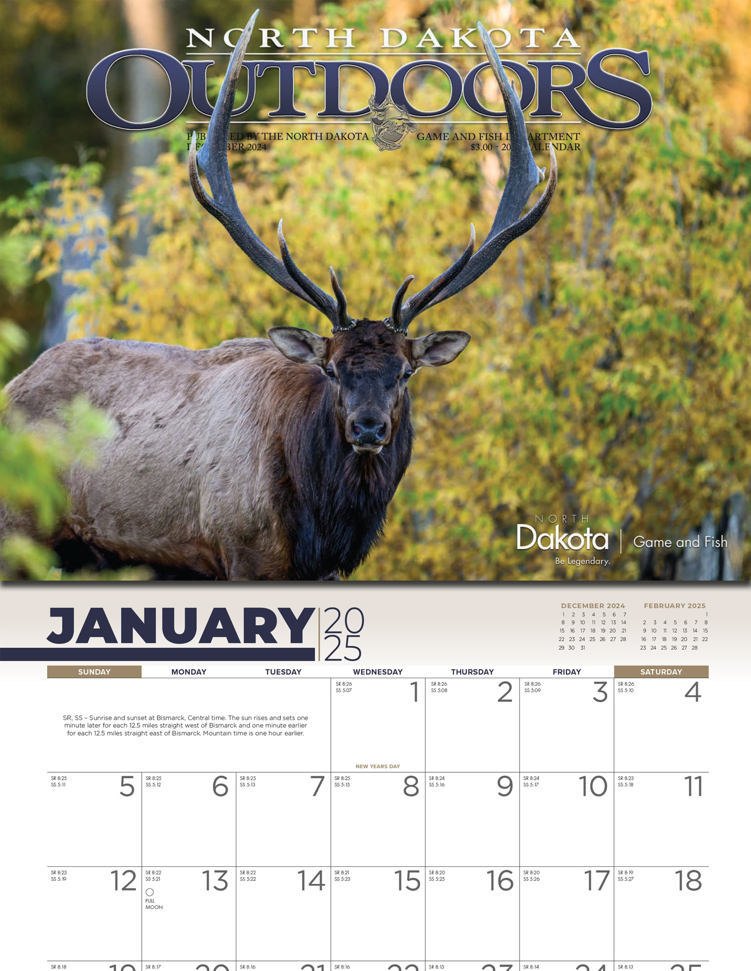 Calendar cover - bull elk