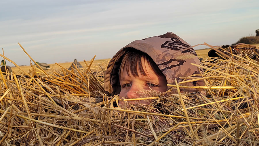 Gus in hunting blind