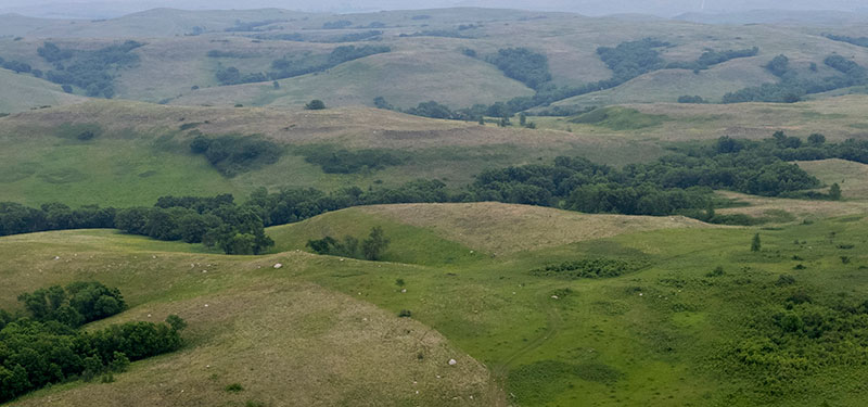 Aerial of Morton County WMA